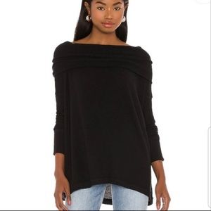 Free People Juicy Long Sleeve Black Top